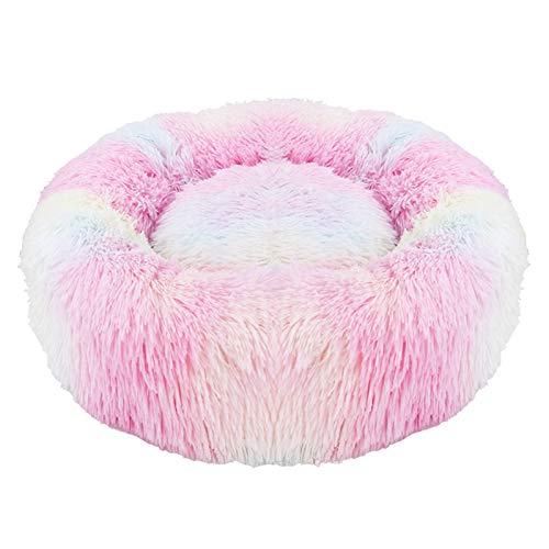 Donut-Nestkissen für Haustiere, Plüsch, rund, selbstwärmend, waschbar, Katzenbett, ultraweich, kuschelig, verbesserter Schlaf, Grau, S, 50 cm (Farbe M60 cm) von jehdfbvssjcbcsvfd