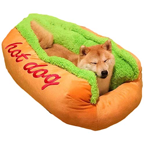 Kreatives Kissen für Hunde und Katzen, Hot Dog-Stil, warmes Haustiernest, Sofa, Bett, warme Matte, Kissen, waschbar, Hundehütte, Heimdekoration, 7352 cm (96 x 53 cm) von jehdfbvssjcbcsvfd