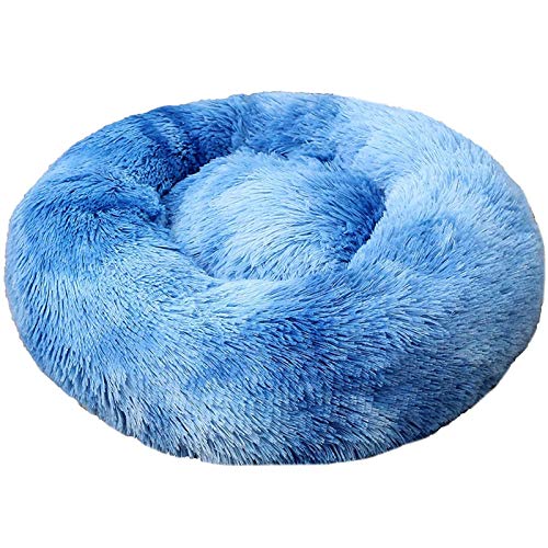 Plüsch-Donut-Haustierbett, rund, für Hunde und Katzen, Winter, warm, weiches Welpensofa, rutschfeste Unterseite, Kissen für große, mittelgroße und kleine Hunde, Farbverlauf, 70 cm, Farbverlauf, Blau, Plüsch-Donut-Haustierbett, rund, für Hunde und Katzen, Winter, warm, weiches Welpensofa, rutschfeste Unterseite, Kissen für große, mittelgroße und kleine Hunde, Farbverlauf, 70 cm, Farbverlauf, Blau, von jehdfbvssjcbcsvfd