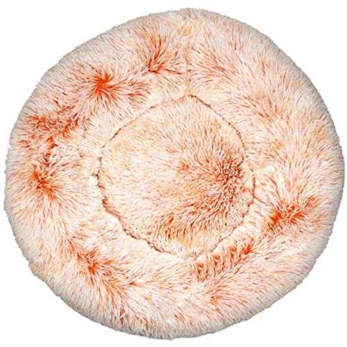 Rundes Katzenbett für kleine, mittelgroße Hunde und Haustiere, flauschiger Donut-Kuscheltier, verbesserter Schlaf, rutschfeste Unterseite, maschinenwaschbar, Farbverlauf, Blau, 50 cm (Farbverlauf von jehdfbvssjcbcsvfd