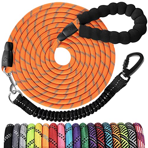 Angelkiss 4.8m Training Dog Rope - Reflective Nylon Rope with Swivel Hook and Bungee Rope, Thick Rope for Small, Medium, and Large Dogs von jenico