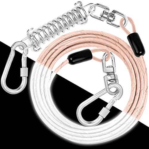 Hunde-Kabel: reflektierend, 12,2 m, robuste Hundekette für draußen, mit stoßdämpfender Feder – Hundeleine für Hof, Camping, Outdoor, stabile Leine für kleine bis große Hunde bis zu 227 kg Hunde-Kabel: reflektierend, 12,2 m, robuste Hundekette für draußen, mit stoßdämpfender Feder – Hundeleine für Hof, Camping, Outdoor, stabile Leine für kleine bis große Hunde bis zu 227 kg von jenico