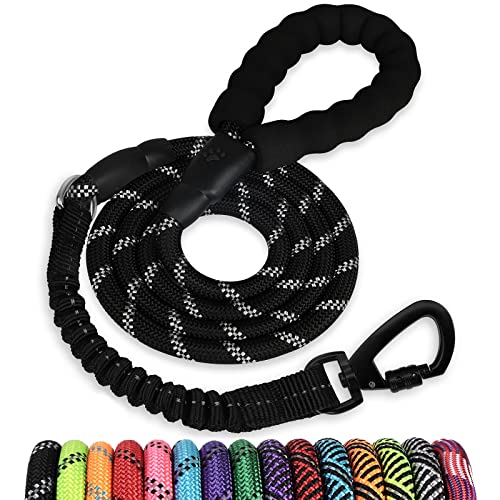 Hundeleine – 3/4/5/6/10/15/20/30/50/30/50/100/150 FT Heavy Duty Leash with Swivel Lockable Hook and Reflective Threads Bungee Dog Leash Comfortable Padded Handle for Walking for small medium large Dog.. von jenico