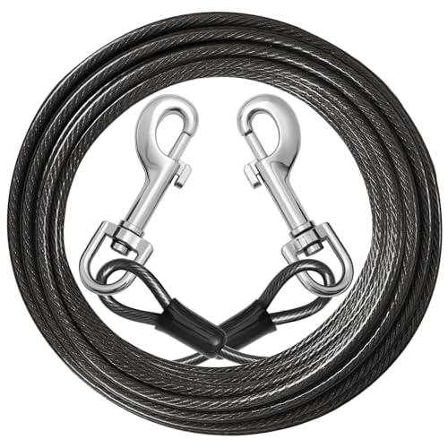 jenico Hundeleine: 3 m lange Hundeleinen für den Hof, strapazierfähig, reflektierende Kette für kleine und große Hunde im Freien, bis zu 56,7 kg, Outdoor-Läufer, Camping von jenico