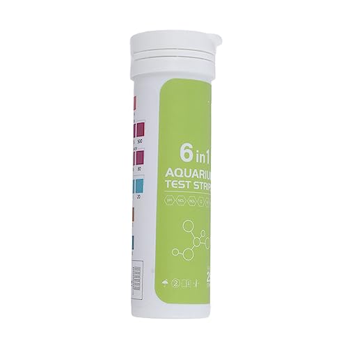 jerss Aquarium-Teststreifen, Karbonathärte, Genaue Aquarium-Wasser-Teststreifen, Einfach zu Testen, 6-in-1-pH für Aquarien (25 Streifen) von jerss