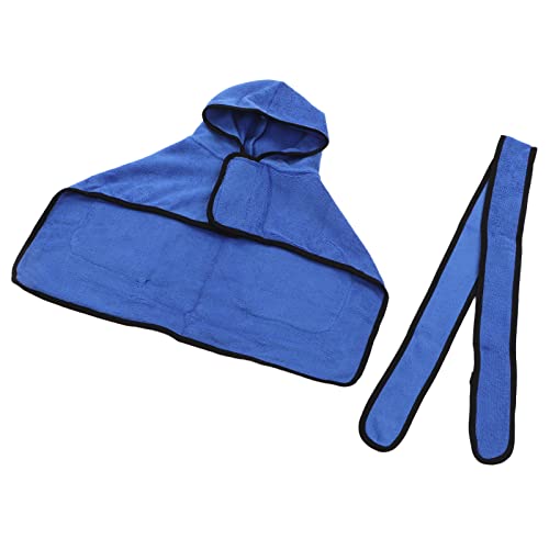 jerss Haustier-Kapuzenhandtuch, Blau, Weiche Decke, groß, Stark, Saugfähig, Schnell Trocknend, Hundehandtuch mit Eingrifftaschen Zum Baden von Katzen (XS) von jerss