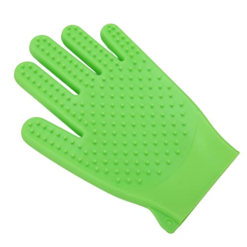 jerss Haustier-Pflegehandschuh, Fördert die Durchblutung, Schnell Schäumendes Silikon, Langlebig, Katzenbürsten, Handschuhe, Haustier-Hakenloch-Design für Hunde für Zuhause (Hellgrün) von jerss
