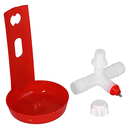 jerss Hühner-Wasserspender, Kugelhahntyp, 10 Sets, T-Wasserdüse, Automatischer Trinker, T-Stück, Bewässerungsbecher, Geflügel-Trinkbecher, Weiß, 10 Sets, Bewässerungsgerät, von jerss