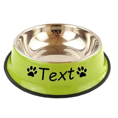 Personalisierter Hundenapf, individueller Hundenapf, personalisierter Edelstahlnapf für Wasser und Futter, rosa Hundenapf, niedliche Hundenäpfe, Wassernapf für Hunde (grün) von jfs