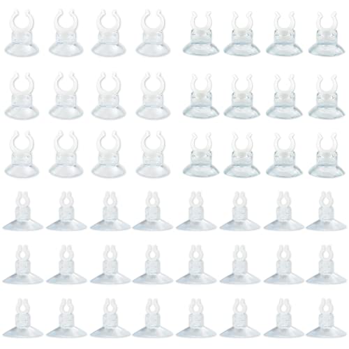 48 Stück 3 Größen Aquarium Saugnapf Halter,Saugnäpfe Aquarium Clips für Airline Schläuche Transparent Luftschlauch Halter Klammer Zubehör für Fisch Tank Belüftung Setup von jiehaojiashan