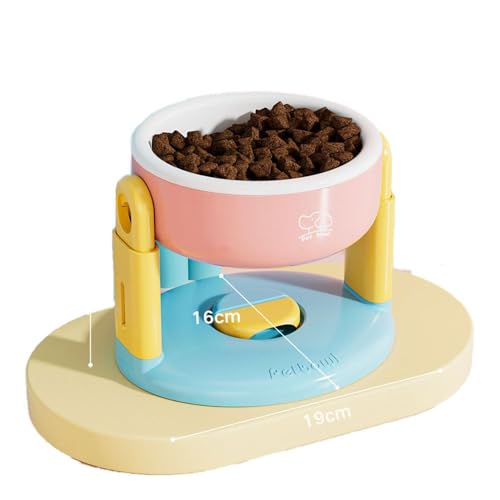 Höhenverstellbarer Hunde- & Katzennapf mit Saugnapf - Anti-Rutsch Futter- & Wasserschale - Ergonomisch & Wirbelsäulenschonend - Für alle Haustiere - Leicht zu reinigen (B) von jiejack