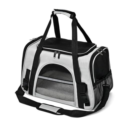 Katzenrucksack mit Transparentem Fenster, Katzentransportbox,Hundetasche Flugzeug,Katzenkorb Transport,Atmungsaktives faltbares Haustier-Tragegepäck, Tragbarer Schultergurt für Katzen (A) von jiejack