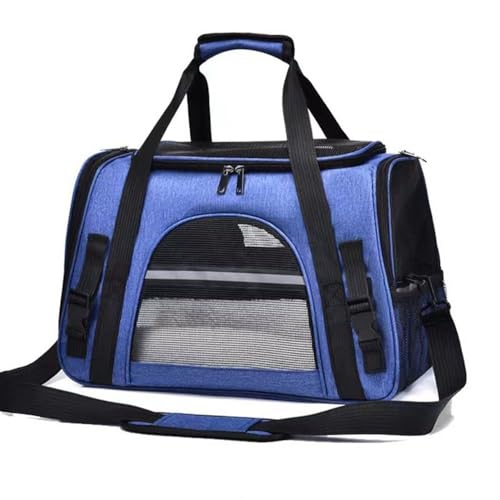 Katzenrucksack mit Transparentem Fenster, Katzentransportbox,Hundetasche Flugzeug,Katzenkorb Transport,Atmungsaktives faltbares Haustier-Tragegepäck, Tragbarer Schultergurt für Katzen (F) von jiejack