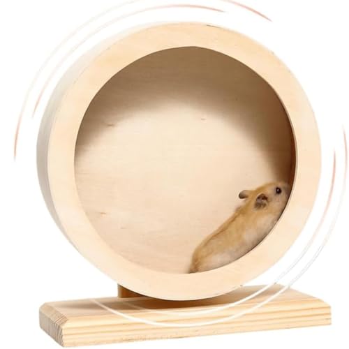 Laufräder Holz Hamster Rad Kleintierzubehör Laufrad Hamsterrad Holz, Ø 15 cm Laufrad Hamster Geräuscharmes, Korklaufrad für Kleine Haustiere hamsterrad leise (M) von jiejack