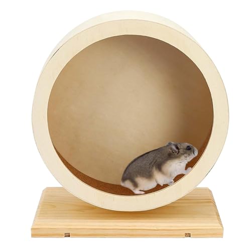Laufräder Holz Hamster Rad Kleintierzubehör Laufrad Hamsterrad Holz, Ø 15 cm Laufrad Hamster Geräuscharmes, Korklaufrad für Kleine Haustiere hamsterrad leise (S) von jiejack