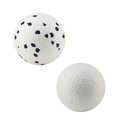jiejack 2 Stück Hundeballspielzeug, Hundeball, schwimmend auf Wasser, zum Apportieren, Hundebälle unkaputtbar, langlebig, Vollgummiball für Welpen, kleine und mittelgroße Hunde (Groß 76mm) von jiejack