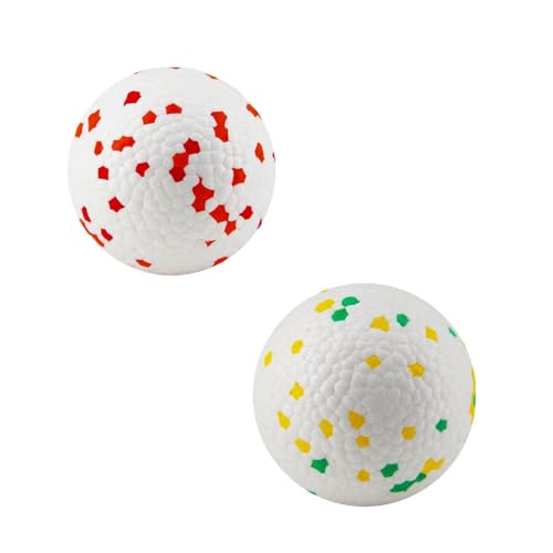 jiejack 2 Stück Hundeballspielzeug, Hundeball, schwimmend auf Wasser, zum Apportieren, Hundebälle unkaputtbar, langlebig, Vollgummiball für Welpen, kleine und mittelgroße Hunde (Mittel 60mm) von jiejack