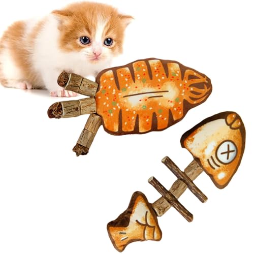 jiejack 2 Stück Katzenminze Sticks Knochenspielzeug für Indoor-Katze Silvervine Katzenminze-Spielzeug für Katzen, Katzenspielzeug Simulierter Fisch Zahnungsspielzeug jiejack 2 Stück Katzenminze Sticks Knochenspielzeug für Indoor-Katze Silvervine Katzenminze-Spielzeug für Katzen, Katzenspielzeug Simulierter Fisch Zahnungsspielzeug von jiejack