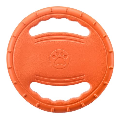 jiejack Hunde-Flugscheibe, Frisbee Ring,Kauspielzeug Hund Unzerstörbar,Stressabbau, Haustiertraining, Flugscheibe für Große Hunde (Hellorange) von jiejack