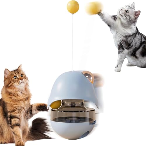 jiejack Katzen Spielzeug - Interaktives Katzenspielzeug – interaktives Zubehör für Haustiere Interaktive Übung für Kätzchen,lustiger Ball Katzenfutterspender Spielzeug (Blau) von jiejack