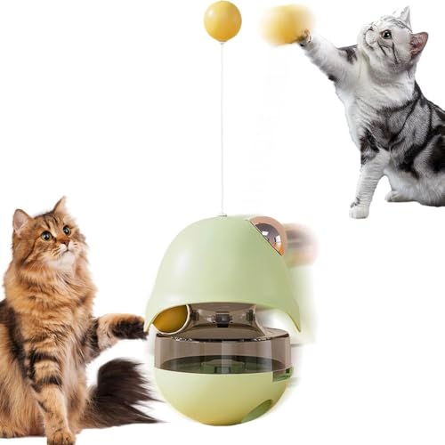 jiejack Katzen Spielzeug - Interaktives Katzenspielzeug – interaktives Zubehör für Haustiere Interaktive Übung für Kätzchen,lustiger Ball Katzenfutterspender Spielzeug (Grün) von jiejack