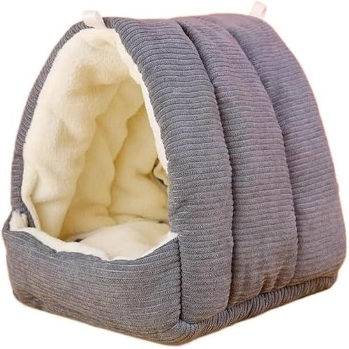 jiejack Parrot Bird Bed Hammock Bird Plush Nest Toy Warmes Vogelnest Winterhaus Haustier Vogelkäfig Vogelbett Hütte für Ara, Wellensittiche, Nymphensittiche, Kakadu, Kanarienvögel (Dunkelgrau, S) von jiejack