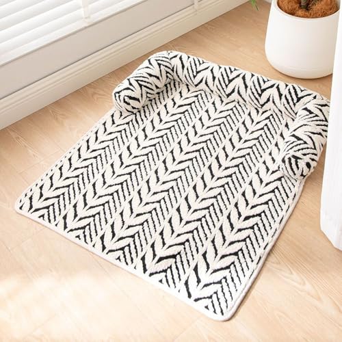 jiejack Plüsch Dicke Haustierkissen Anti-Rutsch Sofa Hunde Katzenmatte Mehrzweck Haustierbettkissen,Plüsch Dicke Haustierkissen,Minimalistisches Einfarbiges (schwarz, 60cm*80cm) von jiejack
