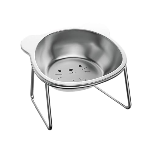 Erhöhter Futternapf für Katzen, bartfreundlich, Edelstahl, erhöhtes Geschirr für Futter und Wasser, Kätzchen, erhöht, für Indoor-Hunde Erhöhter Futternapf für Katzen, bartfreundlich, Edelstahl, erhöhtes Geschirr für Futter und Wasser, Kätzchen, erhöht, für Indoor-Hunde von jiingekk