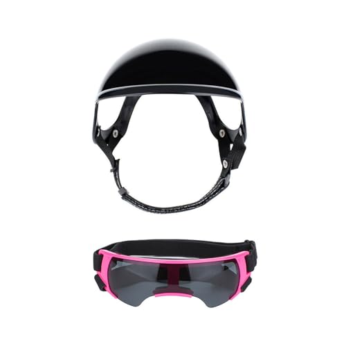 Modisches Haustier-Helm- und Sonnenbrillen-Set mit verstellbarer Größe für sicheres Tragen, Outdoor-Aktivitäten, Wandern, Camping, Haustier-Kopfbedeckung, Helmbrillen-Set Modisches Haustier-Helm- und Sonnenbrillen-Set mit verstellbarer Größe für sicheres Tragen, Outdoor-Aktivitäten, Wandern, Camping, Haustier-Kopfbedeckung, Helmbrillen-Set von jiingekk