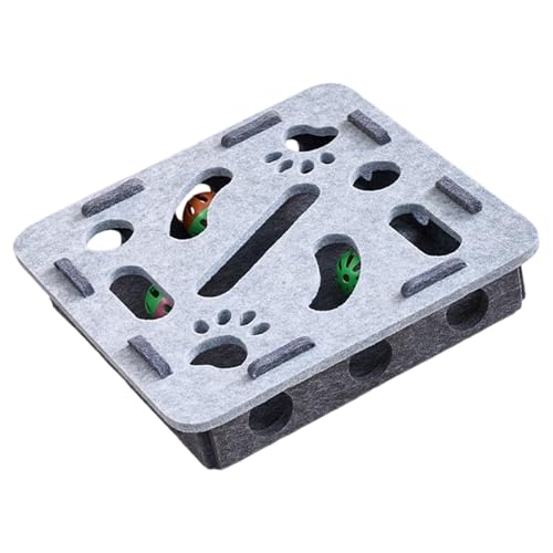 jiingekk Katzen-Puzzle-Spielzeug, weicher Filz, sicheres Spielzeug mit Glocken, Ball für Kralle, verhindert durch aktives Spielen, Filzkatzen von jiingekk