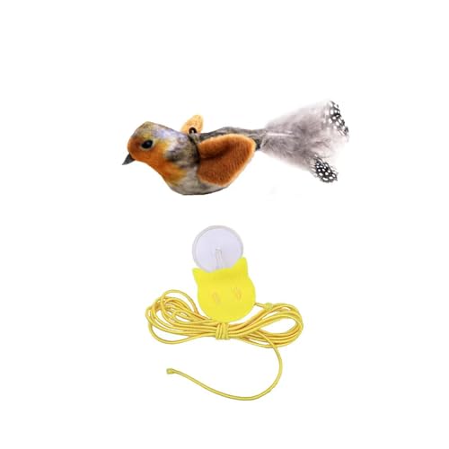 jiingekk Katzen Vogelspielzeug Spatz Teaser Realistisches Interaktives Vogelspielzeug Spielen Zwitschern Indoor Katzen Spielgeschenk Indoor Stimulation von jiingekk