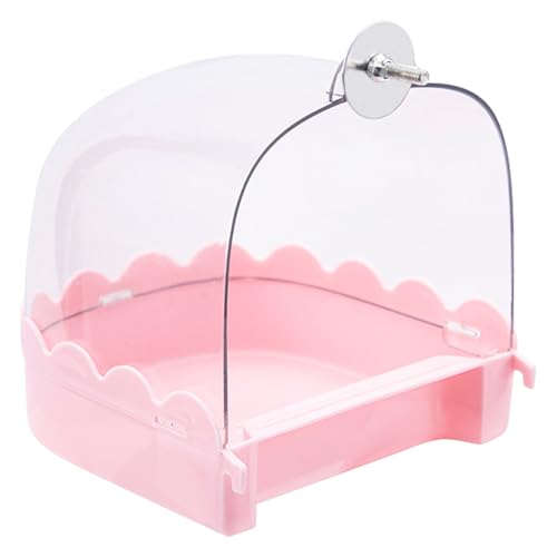 jiingekk Vogeltränke für Käfig, transparenter Duschraum für kleine Vögel, Käfig montiert, Brutraum, Papageienbadewanne von jiingekk