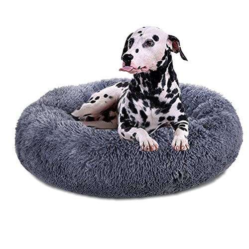 Plush Calming Dog Bed, Donut Dog Bed for Small Medium Large Dogs, Anti Angst Round Dog Bed, Soft Fuzzy Calming Bed for Dogs & Cats, Comfy Cat Bed, Marshmlow Cuddler Nest Calming Pet Bed von jincheng
