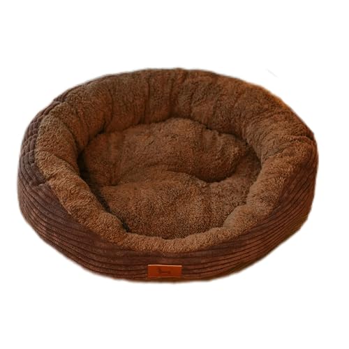 Hundebett – Welpenbett für mittelgroße Großkatzen, waschbar, flauschiges, rechteckiges Kuschelbett mit rutschfester Unterseite, Kaffeefarben, 19,7 x 16,5 x 5,5 cm von jisente