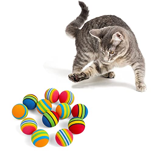 Regenbogen-Katzenspielzeugbälle, weicher EVA-Schaum, interaktives Indoor-Kätzchenspielzeug, kleine Katzen, Kätzchen, Spielzeug, Bälle, leise, Schwammball, Sport, drinnen und draußen von jiuhao