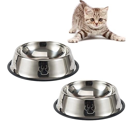 Fressnapf Katze,katzennapf Edelstahl,2 Stück Futternapf Katze, Katzennäpfe Metall mit Rutschfesten Gummifüßen,Futternapf und Wassernapf für Katze Fressnapf Katze,katzennapf Edelstahl,2 Stück Futternapf Katze, Katzennäpfe Metall mit Rutschfesten Gummifüßen,Futternapf und Wassernapf für Katze von jiuhao