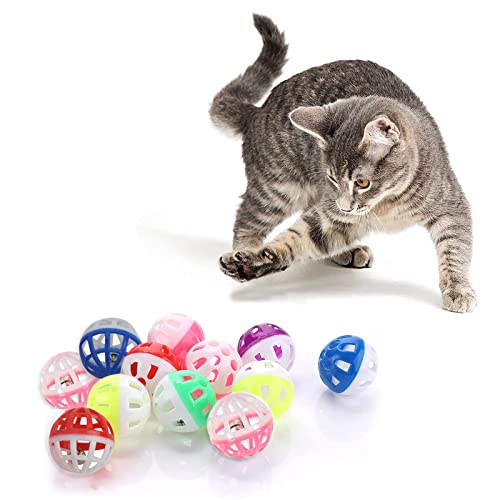 jiuhao Katzenspielzeug-Bälle mit Glocke, Katzenglocke, interaktives Kunststoff-Katzenspielzeug, Ball für Indoor-Spiel, Aktivität, Jagd, Training, Kätzchenspielzeug von jiuhao