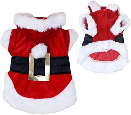 jjnet New Santa Dog Kostüm Weihnachten Haustier Kleidung Winter Hoodie Coat Kleidung für Hund Haustier Kleidung Chihuahua Yorkshire Pudel S Rot von jjnet