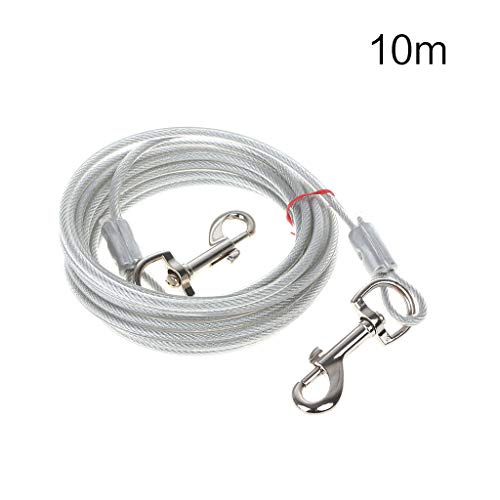 jojnsha Auslaufkabel für Hunde, kaufest, Stahldraht, Ausleine, Haustier-Auslegekabel für kleine, große Hunde, Länge 5 m jojnsha Auslaufkabel für Hunde, kaufest, Stahldraht, Ausleine, Haustier-Auslegekabel für kleine, große Hunde, Länge 5 m von jojnsha