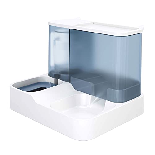 Automatischer Futterspender für Haustiere + Tränke Katzenfutterbehälter Schüssel Anti-Leck-Wasserbrunnen 2-in-1 Haustiergeschirr Hundewasser-Futterspender Automatischer Futterspender für Haustiere + Tränke Katzenfutterbehälter Schüssel Anti-Leck-Wasserbrunnen 2-in-1 Haustiergeschirr Hundewasser-Futterspender von jojobasec