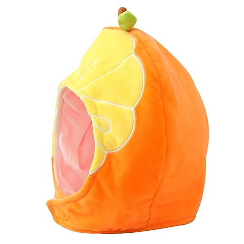 jojofuny 1stk Orangefarbene Kopfbedeckung Plüsch-fotohüte Plüsch-Halloween-Hut Lustiger Halloween-Hut Obst-Cosplay-Hut Plüsch-deko-hüte Kind Lebensmittel Kleidung Plüsch Und Pp Baumwolle von jojofuny