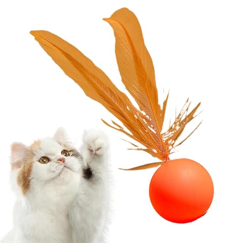 jopiuieo Gummiball für Katzen, Kauball, solide, elastisch, bissfest, interaktiver Hüpfball für mittelgroße Katzen von jopiuieo