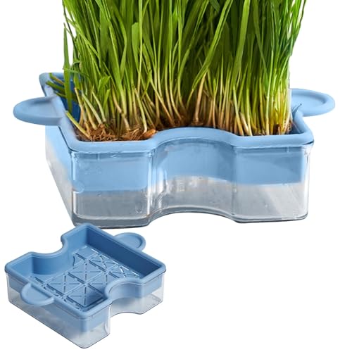 jopiuieo Katzengras-Pflanzgefäß, Puzzle-Katzengras-Box, Doppelschichtiger Katzengras-Übertopf im Puzzle-Design, Multifunktionaler, erdloser Pflanzkasten, Hydrokultur-Katzengrasschale für die jopiuieo Katzengras-Pflanzgefäß, Puzzle-Katzengras-Box, Doppelschichtiger Katzengras-Übertopf im Puzzle-Design, Multifunktionaler, erdloser Pflanzkasten, Hydrokultur-Katzengrasschale für die von jopiuieo