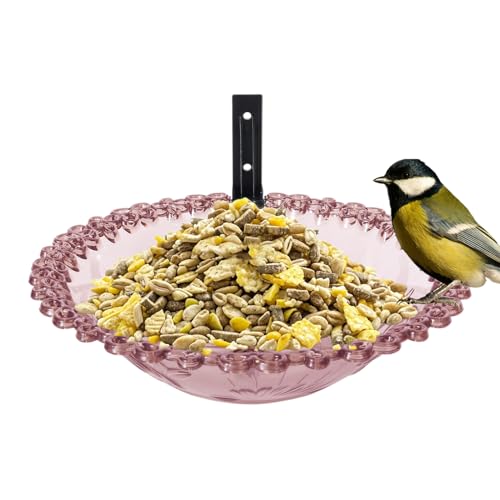 jopiuieo Vogeltränke | 22,9 cm Wandmontierte Vogeltränke im Freien - Transparent Hängbares Wasserfutterbecken Blumenförmige Statue für Kolibri, , Sittich von jopiuieo