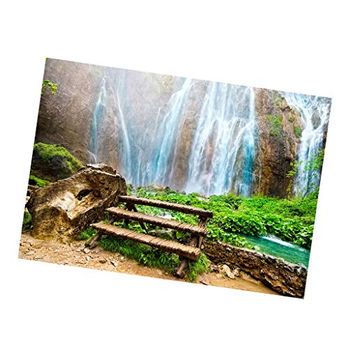joyMerit PVC Hintergrund Aufkleber Rückwandfolie Poster für Aquarien - Wasserfall, 61 x 41 cm von joyMerit