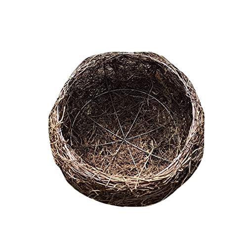 1 x Outdoor-Dekoration Vogelnest Gartendekoration Handgemachtes Rattan Vogelnest Verdicktes gewebtes Vogelnest Stroh Simulation Vogelhaus 100% Naturfaser - Innenbreite 20 cm - Innentiefe 18 cm von joyxiwa