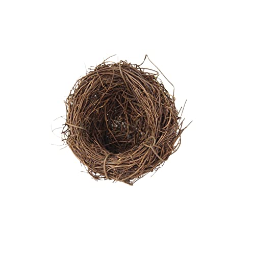 1pc Simulation Rattan Vogelnest Vogelnest Simulation Dekoration Ostern Liefert Weiche Einrichtung Requisiten Stroh Simulation Vogelhaus 100% Naturfaser-6CM Vogelnest von joyxiwa