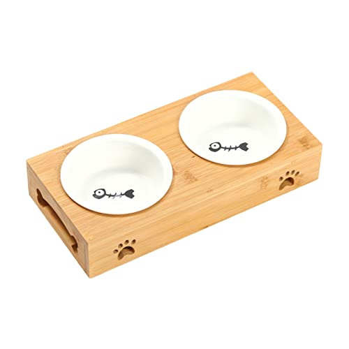 joyxiwa Bambus-Katzennapf, Keramik, Futternapf, Keramik-Katzennapf, Massivholz, Haustiertisch, Trinknapf, Edelstahl-Bambus-Ständer für Indoor-Katzen und Hunde, Edelstahl, Doppelnapf, Bambusholz, joyxiwa Bambus-Katzennapf, Keramik, Futternapf, Keramik-Katzennapf, Massivholz, Haustiertisch, Trinknapf, Edelstahl-Bambus-Ständer für Indoor-Katzen und Hunde, Edelstahl, Doppelnapf, Bambusholz, von joyxiwa