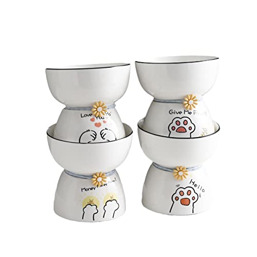 Großer Keramiknapf für Katzen, Hunde, Katzenfutter, auslaufsicher, Wasser und Reis, doppelter Napf für flache Katzen, kleine Hunde, zum Schutz der Großer Keramiknapf für Katzen, Hunde, Katzenfutter, auslaufsicher, Wasser und Reis, doppelter Napf für flache Katzen, kleine Hunde, zum Schutz der von joyxiwa