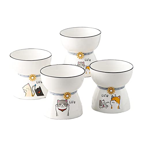 Hoher Katzennapf aus Keramik, schützt die Halswirbelsäule, auslaufsicher, für Katzen, Hunde, Futter- und Wassernapf für flache Katzen, kleine Hunde, schützt die Wirbelsäule des Haustieres Hoher Katzennapf aus Keramik, schützt die Halswirbelsäule, auslaufsicher, für Katzen, Hunde, Futter- und Wassernapf für flache Katzen, kleine Hunde, schützt die Wirbelsäule des Haustieres von joyxiwa